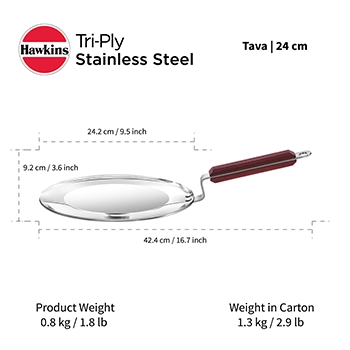 Hawkins Triply Stainless Steel Paratha Tava | Shielded Non-Stick | Even Heating | Durable Kitchen Cookware - Image 7