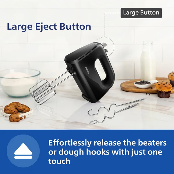 Philips HR3705/10 Hand Mixer 300W | 5 Speed Electric Beater | Dough Hooks | Compact Kitchen Mixer - Image 4