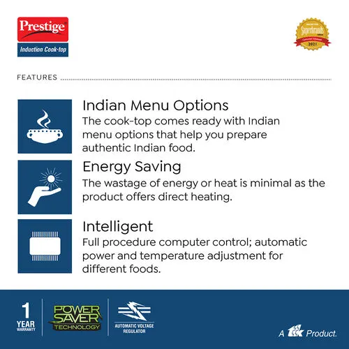 Prestige Express Induction Cooktop 1200 Watt | Electric Induction Stove | Fast Cooking | Energy Saving - Image 4
